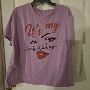 Lilac "It's My Birthday" Graphic Tee